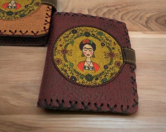 Vintage Wallet, Bohemian Wallet, Vegan Nubuck Leather Wallet, Hand Stitched Wallet, Hippie, Authentic Leather Wallet, Holiday Christmas Gift