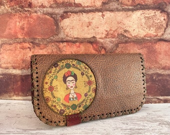 Vintage Bohemian Wallet, Vegan Nubuck Leather Wallet, Hand Stitched Woman Wallet, Hippie Wallet, Authentic Wallet, Christmas, Holiday Gift