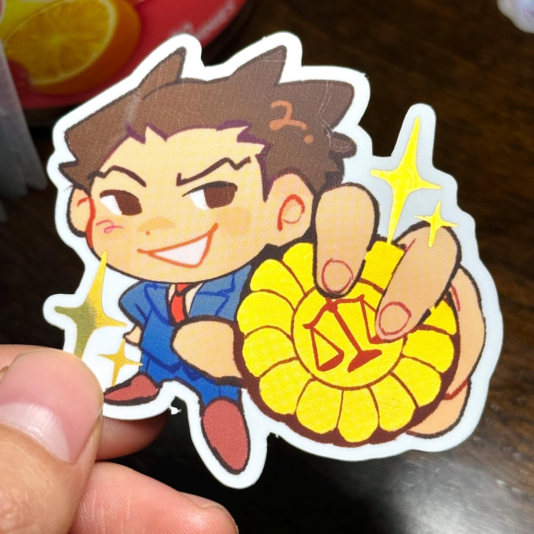 Phoenix Wright Shiny Badge Sticker Etsy
