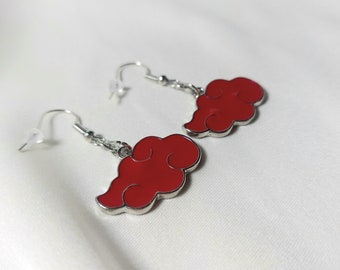 Red clouds akatsuki earrings naruto inspired anime weeb ninja tool hokage anime cosplay