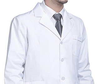 White Lab Coat Unisex Doctor Laboratory Hospital Uniform Adult Lab Coats UK