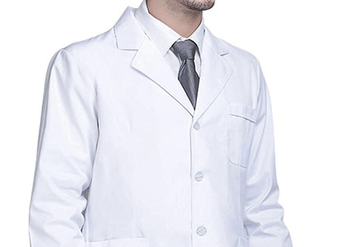 White Lab Coat Unisex Doctor Laboratory Hospital Uniform Adult Lab
