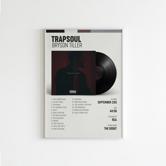 Trapsoul Poster Bryson Tiller Poster Album Cover Poster Etsy