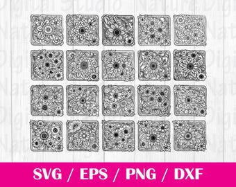 Tooled Leather Pattern Floral SVG Bundle, 20 svg files, svg files for cricut, svg cricut, Cut Files Cricut, Digital Download, PNG, EPS, #5