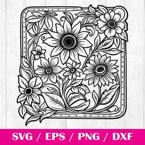 Tooled Leather Pattern Floral SVG, svg files, svg files for cricut,Cut Files Cricut, Digital Download, Silhouette Svg, Pattern113