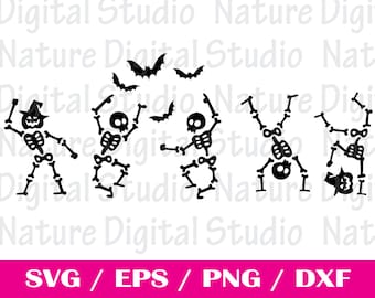 Dancing Skeletons SVG, Halloween Svg, Skeletons Halloween Svg, Skeletons Dancing Svg, Dancing Halloween Svg, Skeletons cute Svg Cut file png