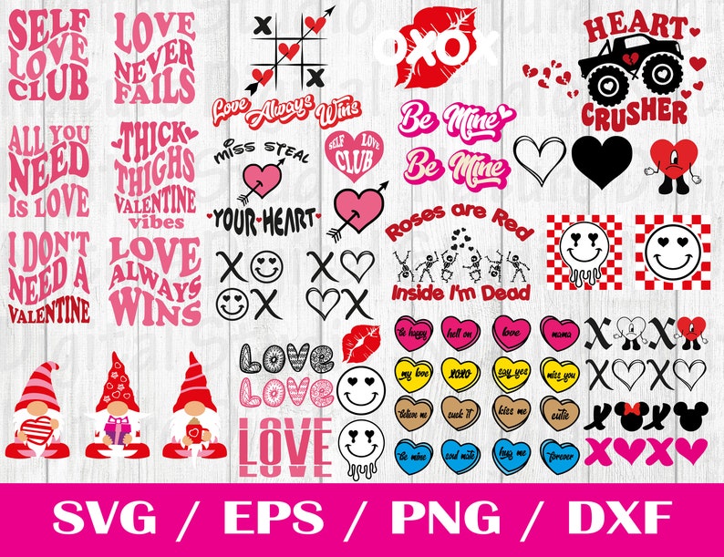 Valentines Svg Bundle, Valentines Day Svg, Happy Valentine Svg, Love ...