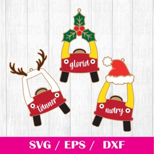 Coupe confortable ornement Bundle fichier SVG, cadre photo, ornement photo de Noël Svg, premier Noël SVG de bébé, fichier découpé au laser Glowforge