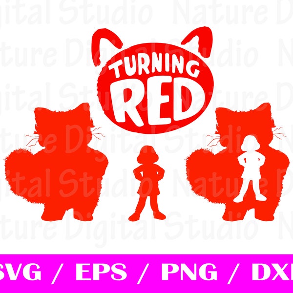 Turning Red SVG PNG Icon Bundle , Turning Red Clipart Images Instant Digital Download Cut File Cricut