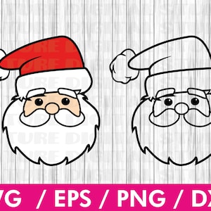 Santa Face SVG, Santa Ornament svg, Christmas Holiday SVG , Santa Svg, Merry Christmas, Winter Svg, Vintage Santa svg, Santa Claus download