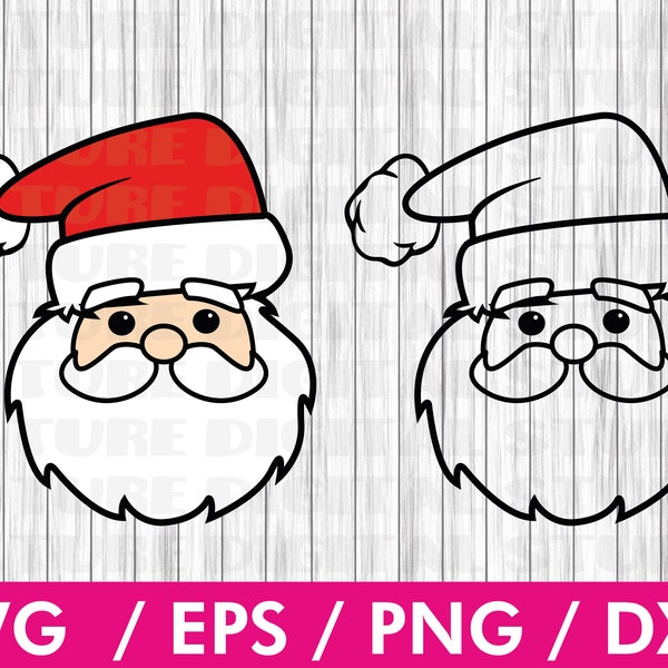 Santa Face SVG, Santa Ornament svg, Christmas Holiday SVG , Santa Svg, Merry Christmas, Winter Svg, Vintage Santa svg, Santa Claus download