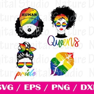 Lgbt Queen svg, LGBT SVG, Archivos SVG del Orgullo Gay, Lesbiana svg, archivo de corte arco iris lgbt, archivo cricut svg citas lgbt, archivo cortado, png