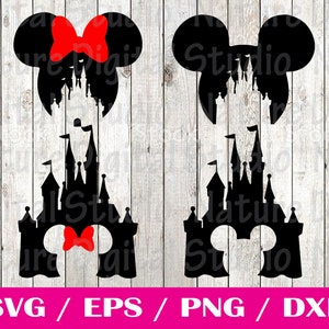 Castle SVG Bundle - Mickey Castle Fireworks Download Digital File - Disneyland - svg, dxf, pdf, and png - Mickey Silhouette