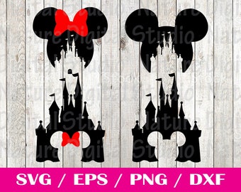 Castle SVG Bundle - Mickey Castle Fireworks Download Digital File - Disneyland - svg, dxf, pdf, and png - Mickey Silhouette