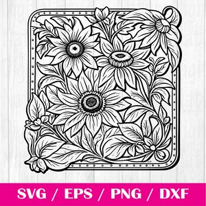 Tooled Leather Pattern Floral SVG, svg files, svg files for cricut,Cut Files Cricut, Digital Download, Silhouette Svg, Pattern121