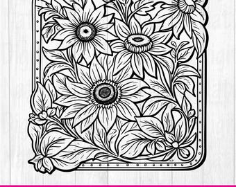 Tooled Leather Pattern Floral SVG, svg files, svg files for cricut,Cut Files Cricut, Digital Download, Silhouette Svg, Pattern121