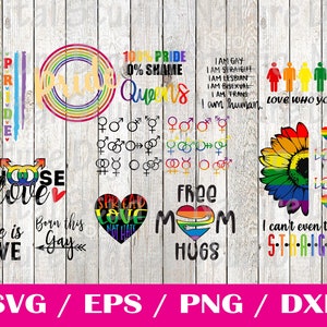 54 LGBT SVG-Bundle, Gay Festival SVG, Gay Pride SVG-Dateien, Lesben SVG, LGBT Regenbogen Schnittdatei, LGBT Zitate Cricut, Schnittdatei, PNG Bild 3