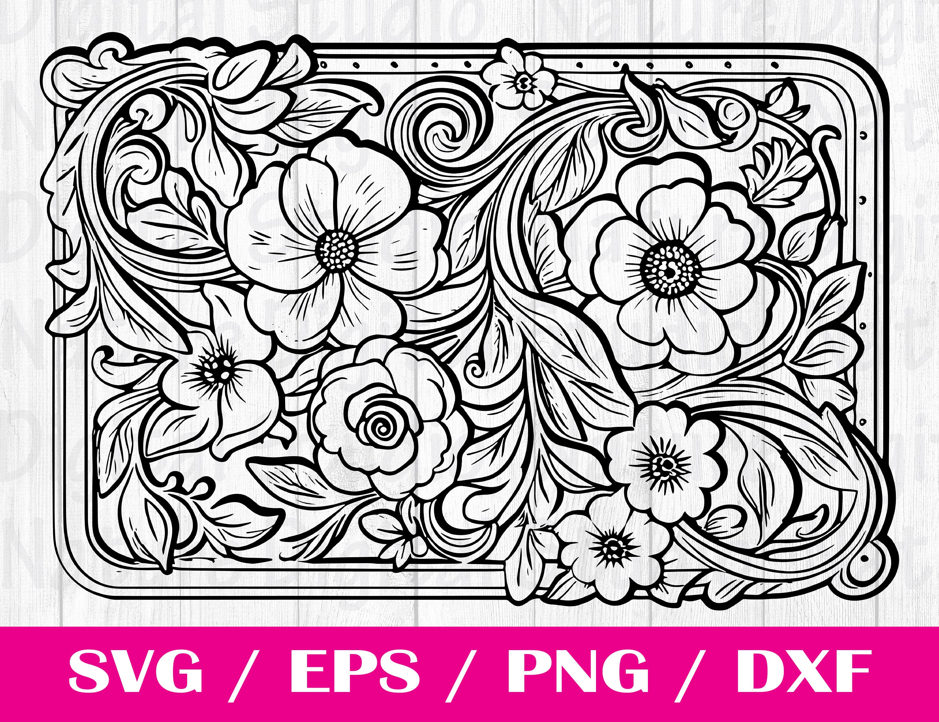 人気が高い Tooled Leather for Files Svg Files, Svg SVG, Floral Pattern トップス