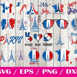 Bastille day svg France SVG Shape Bundle Pack - 22 Designs | Digital Download | French Flag PNG, France Vector, France Map Shape, France SVG image 2