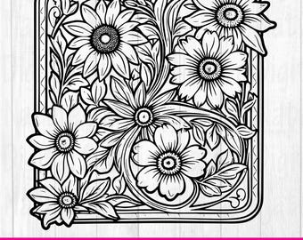 Tooled Leather Pattern Floral SVG, svg files, svg files for cricut,Cut Files Cricut, Digital Download, Silhouette Svg, Pattern120