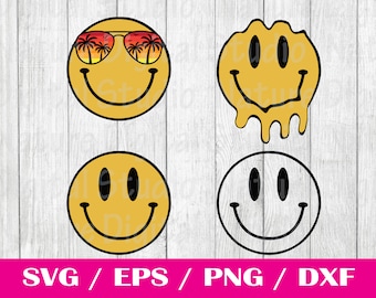 Smiley svg | smiley svg | glatt ansikte svg | gul smiley svg | emoji svg | svg-filer för Cricut silhuett | trendig svg png