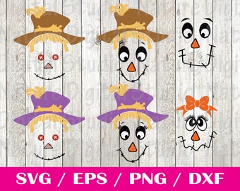 Scarecrow Face Svg Bundle, Scarecrow Png, Scarecrow Clipart, Scarecrow Face Svg, Scarecrow Hat Svg Fall Svg Bundle Fall Leaves Svg halloween
