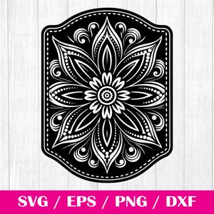 Tooled Leather Pattern Floral SVG, svg files, svg files for cricut, svg cricut, Cut Files Cricut, Digital Download, Silhouette Svg,Pattern62