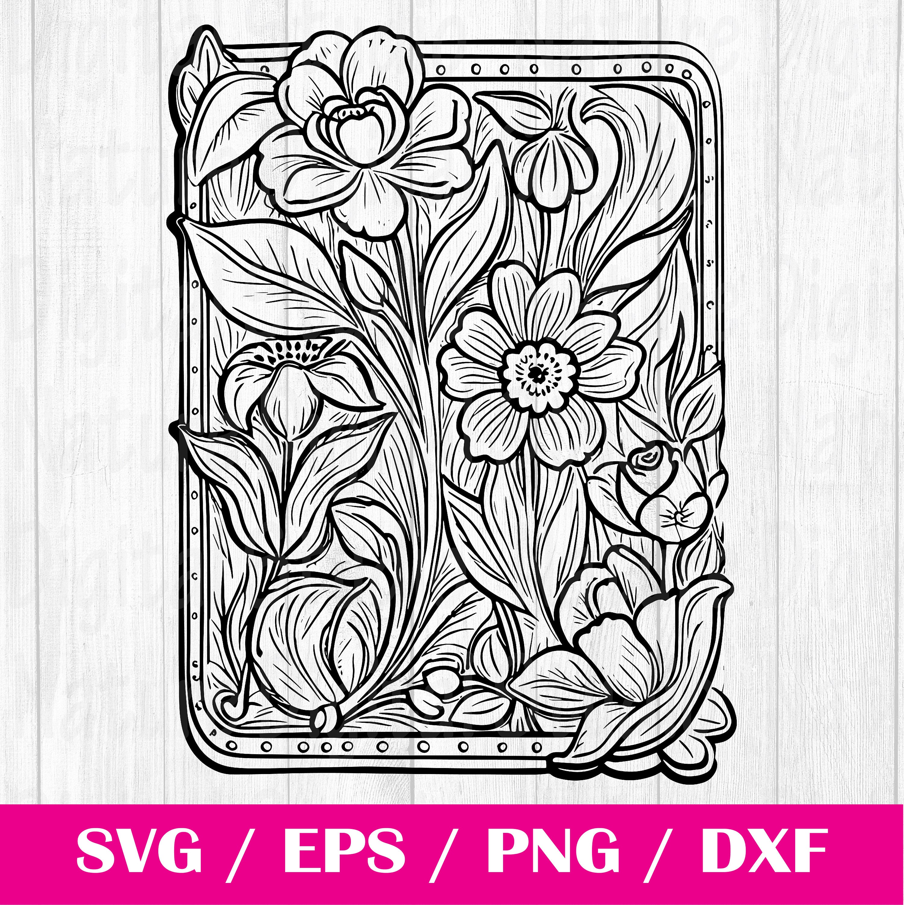 Tooled Leather Pattern Floral SVG, Svg Files, Svg Files for