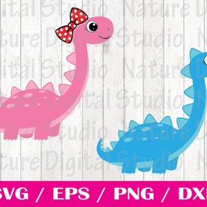 恐竜 SVG、かわいい赤ちゃん恐竜 SVG PNG DXF eps。恐竜 SVG | ベクター | シルエット恐竜クリップアート。かわいい青い恐竜 SVG、ピンクの恐竜
