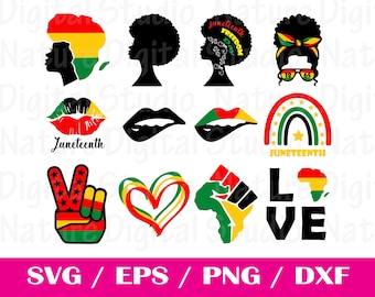 Juneteenth SVG Bundle, Black Power SVG, Black History SVG, Juneteenth 19 Freeish svg, Black history month svg, juneteenth stencil eps png
