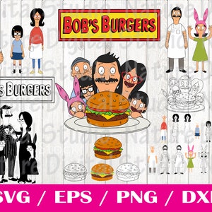 The Bob&#39;s Burgers Movie bundle SVG, PNG, Bob&#39;s Burgers clip art, cricut files, cut files, Bob&#39;s Burgers vector, Bob&#39;s Burgers silhouette