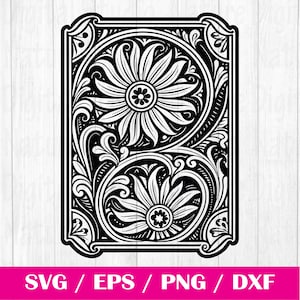 Tooled Leather Pattern Floral SVG, svg files, svg files for cricut, svg cricut, Cut Files Cricut, Digital Download, Silhouette Svg,Pattern69