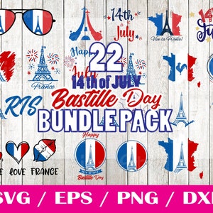 Frankreich SVG Form Bundle Pack - 22 Designs | Digitaler Download | Französische Flagge PNG, Frankreich Vektor, Frankreich Kartenform, Frankreich SVG