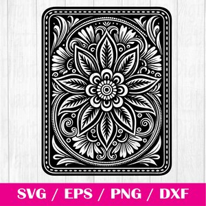 Tooled Leather Pattern Floral SVG, svg files, svg files for cricut, svg cricut, Cut Files Cricut, Digital Download, Silhouette Svg,Pattern57