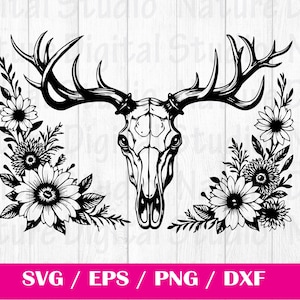Tooled Leather Pattern Reindeer Longhorn Skull SVG, svg files , Carving and Tooling Pattern, Digital Download, Silhouette Svg, Reindeer5