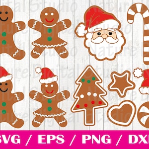 Navidad pan de jengibre SVG, pan de jengibre svg, adorno de pan de jengibre svg, paquete de pan de jengibre svg, soporte de pan de jengibre svg, feliz Navidad svg,