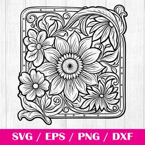 Tooled Leather Pattern Floral SVG, svg files, svg files for cricut,Cut Files Cricut, Digital Download, Silhouette Svg, Pattern116
