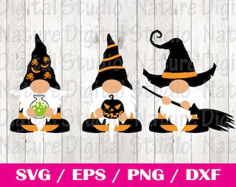 Halloween Gnomes Svg, Halloween Svg, Halloween Gloworge Svg, Gnome Hangers svg, Pumpkin Svg, Halloween Svg Files For Cricut, Laser Cut Files
