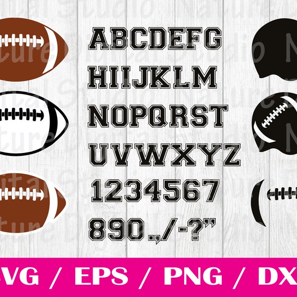 Football Bundle SVG, Football SVG, Football name, Football PNG, Football laces, Football stitches, Football Cut File For Cricut, Silhouette