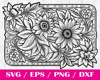 Tooled Leather Pattern Floral SVG, svg files, svg files for cricut, svg cricut, Cut Files Cricut, Digital Download, Silhouette Svg,Pattern19