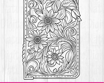 Tooled Leather Pattern Floral SVG, Svg Files, Svg Files for