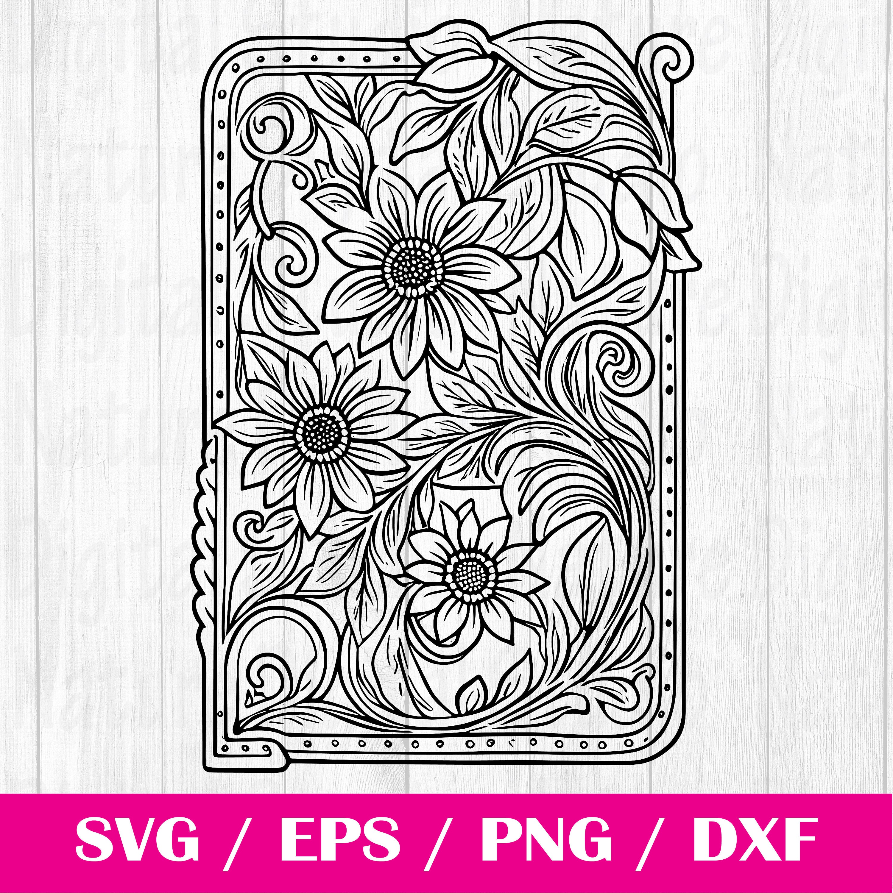 Tooled Leather Pattern Floral SVG, Svg Files, Svg Files for