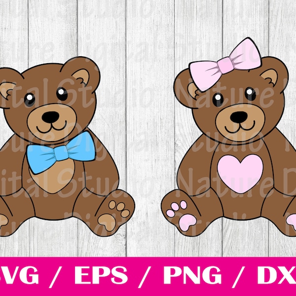 Teddy Bear SVG, Teddy Bear PNG, Teddy Bear Valentine day Png, Teddy Bear Clipart, Girl Boy Brown Bear Silhouette, Baby Bear Onesie File