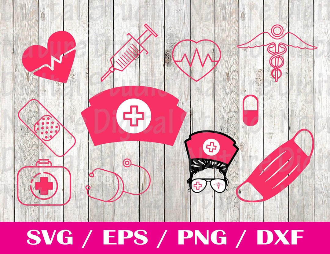 Nurse Svg, Nurse Medical Tools and Icons Bundle SVG PNG Files for ...