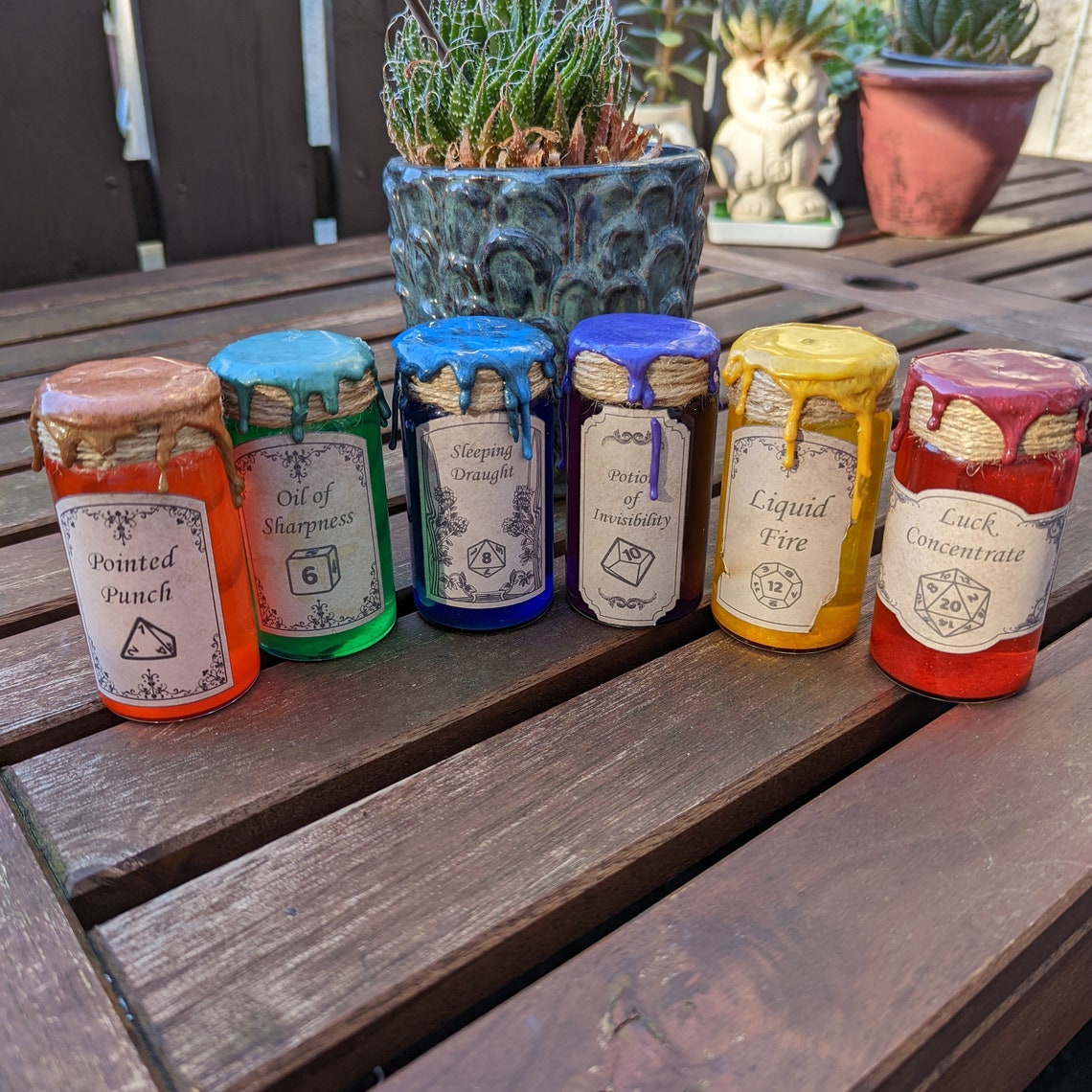 Six RPG Dice Potion Bottle Full Set Complete RPG Dice Set Etsy