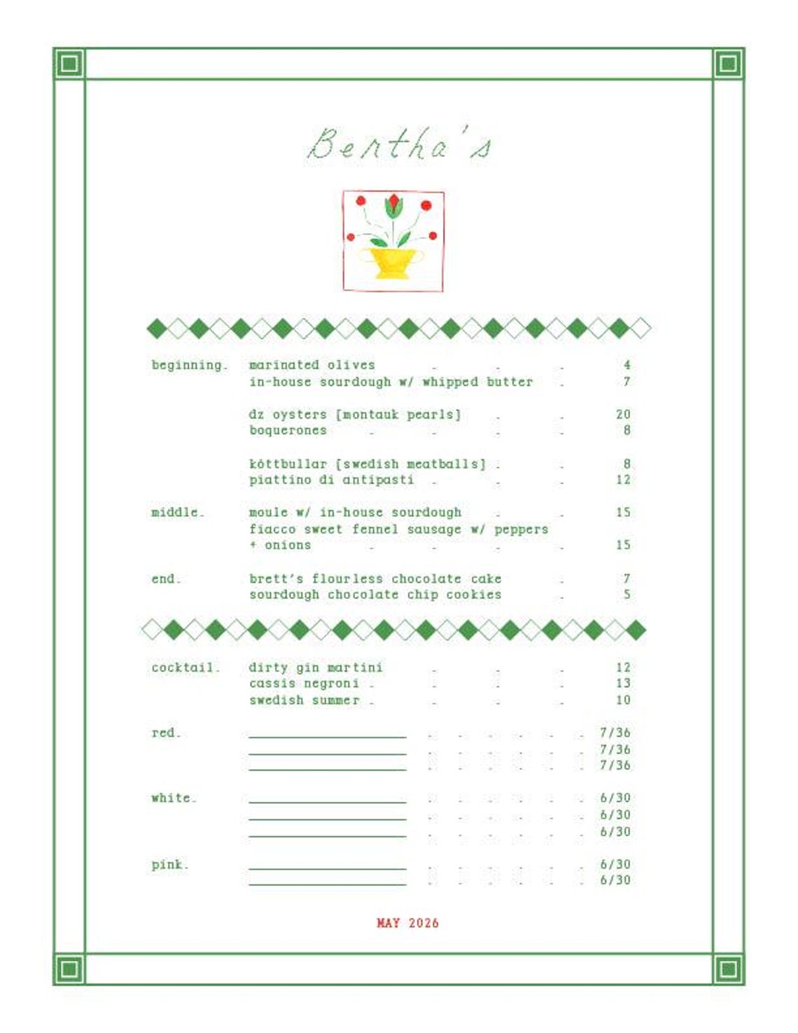 Creating A Tasting Menu Spring Spring Menu Design Template - Etsy