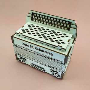 Personalized Accordion Money Box Custom Birthday Gift With Text Money Box / Spardose For Accordion / Ziehharmonika Players image 3