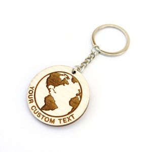 Personalized Travel Keyring / Keychain With Custom Text Engraving - Gift for Travelers