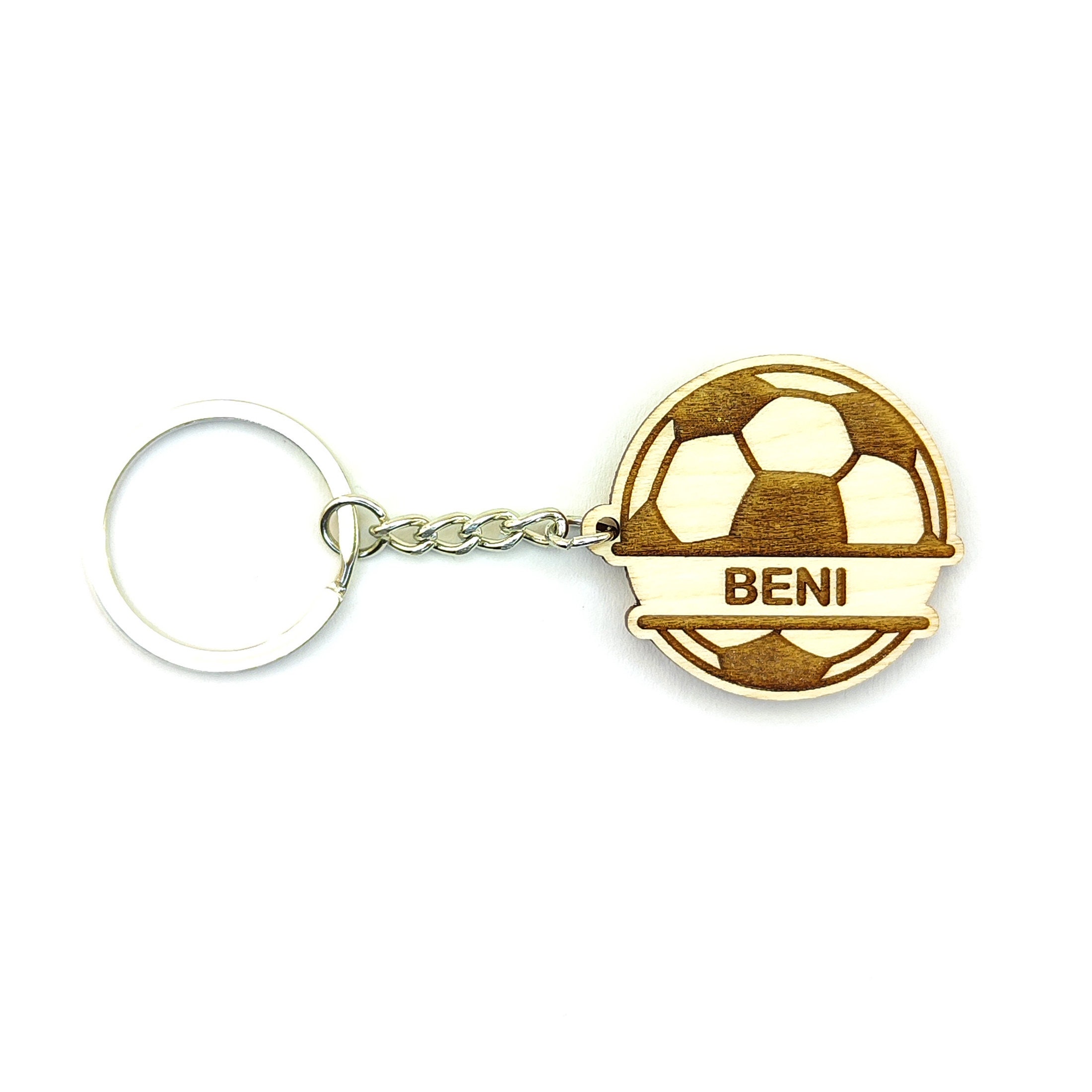 Personalized Football / Soccer Wooden Keyring / Keychain With Custom ...