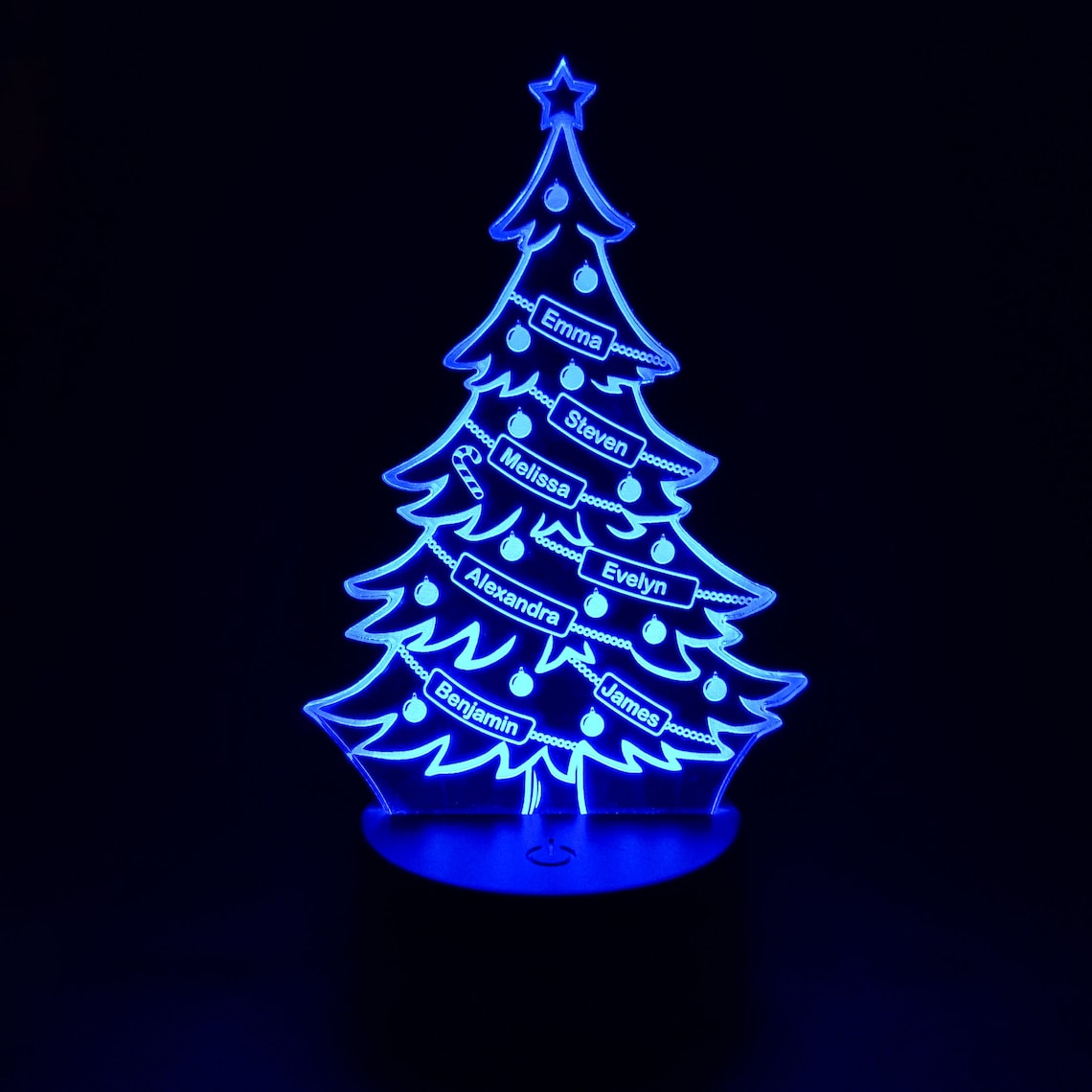 Personalized Christmas Tree Night Light 3D LED Lamp for Etsy